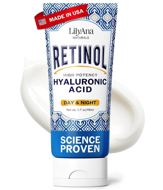 HOTLilyAna Naturals Anti Aging Retinol Face Cream for Women – Wrinkle & Neck Cream for Firming, Retinol Moisturizer for Face with Hyaluronic Acid, Hydrating Night Cream for Fine Lines, Collagen Boost
