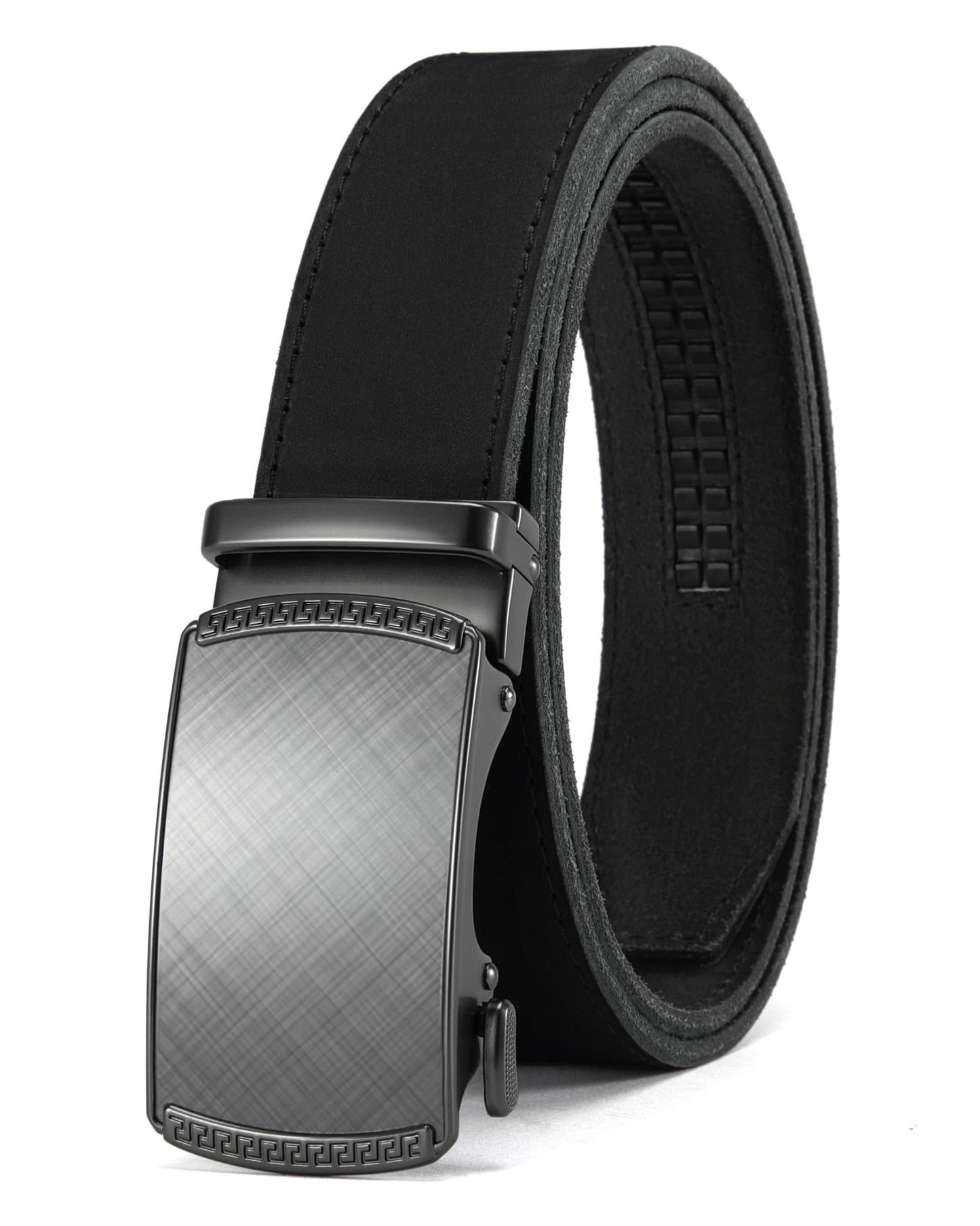 HOTCHAOREN Mens Belt Leather Ratchet Belt - Customizable Fit, Effortless Style (35mm)