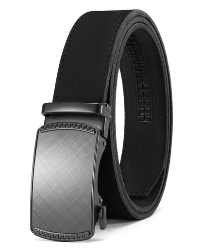 HOTCHAOREN Mens Belt Leather Ratchet Belt - Customizable Fit, Effortless Style (35mm)
