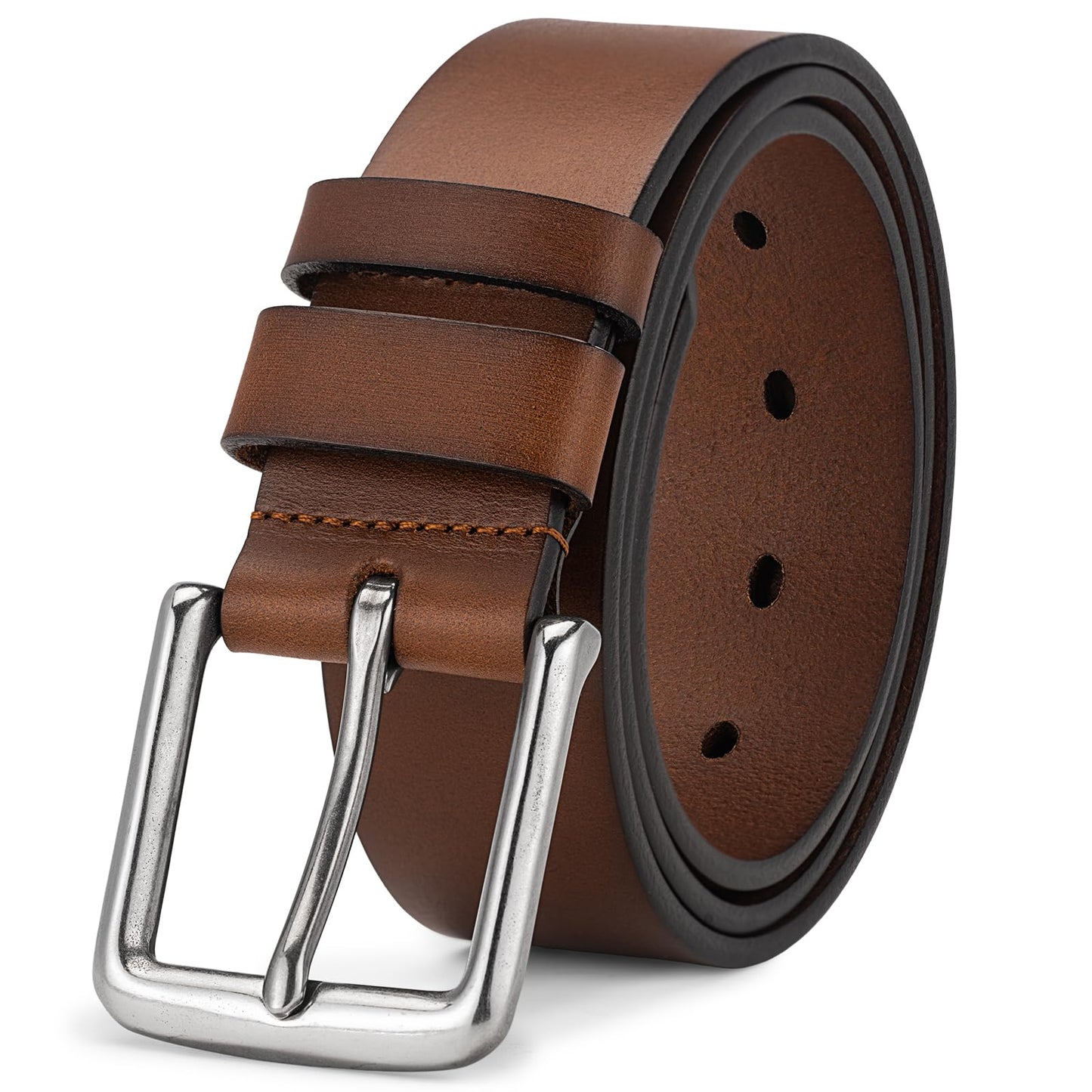 HOTThicken Full Grain Leather Mens Belt Heavy Duty Mens Work Belt Mens Belt High Hardness Buckle Packed In Gift Box