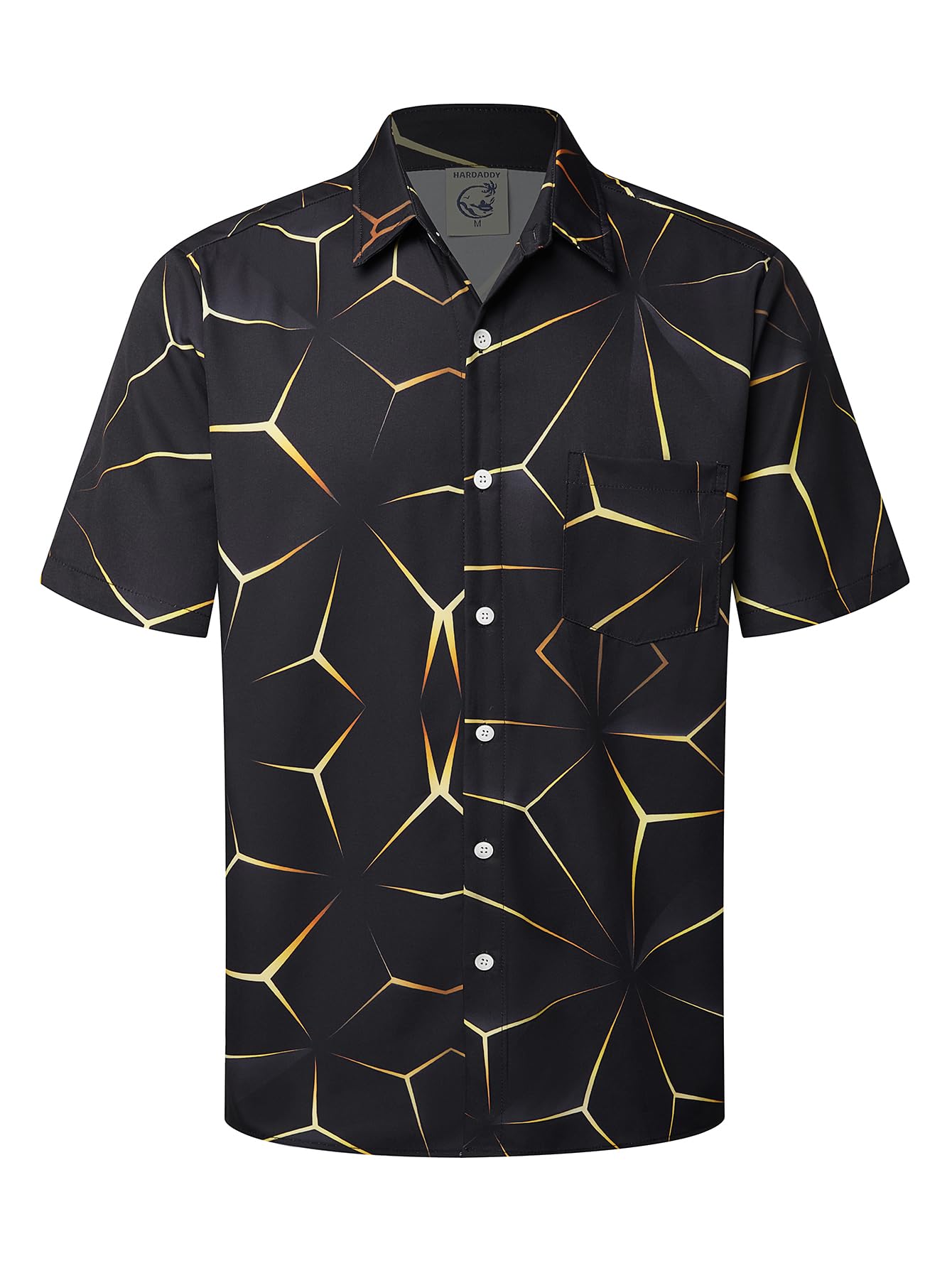 HOTHardaddy Men's Hawaiian Shirt Short Sleeves Printed Button Down Summer Beach Casual Shirts