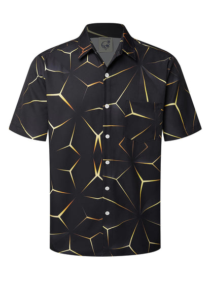 HOTHardaddy Men's Hawaiian Shirt Short Sleeves Printed Button Down Summer Beach Casual Shirts
