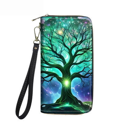 HOTWomen's Large Capacity Wallet PU Leather Double Zipper Clutch Purse Multifunctional Wallet with Removable Wristlet Strap for Smart Phone/Coin/Card/Cash, Floral Quotes Bible Verse Philippians 4-13