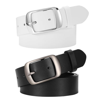 HOTSUOSDEY Women Belts For Jeans Dresses Pants Ladies Leather Waist Belt with Elegant Buckle, Width 1.3"
