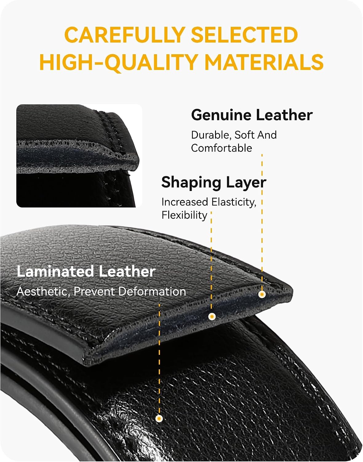 HOTCHAOREN Mens Dress Belt - Ratchet Belt Leather 1 1/4" Comfort Click - Perfect Companion to Mens Dress Shoes