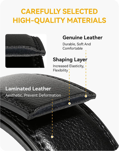 HOTCHAOREN Mens Dress Belt - Ratchet Belt Leather 1 1/4" Comfort Click - Perfect Companion to Mens Dress Shoes