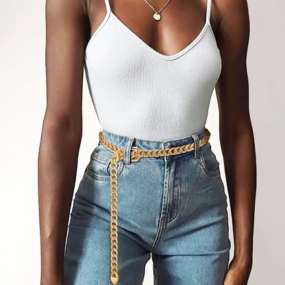 HOTWHIPPY Waist Chain Belt Women Ladies Adjustable Body Waist Link Belts for Jeans Dresses