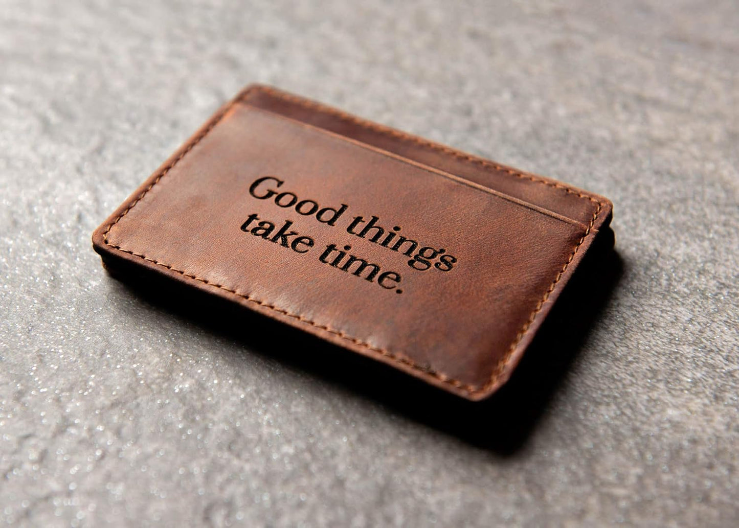 HOTPersonalized Distressed Leather Flip Wallet by Left Coast Original