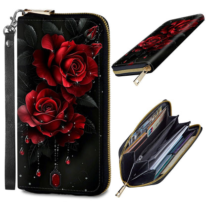 HOTWomens Wallet, PU Leather RFID Cute Wristlet Wallets for Girls Women Ladies Purse Large Credit Card Clutch Purse Card Holder Coin Pocket Travel Wallets with Zipper, Art Black Cat
