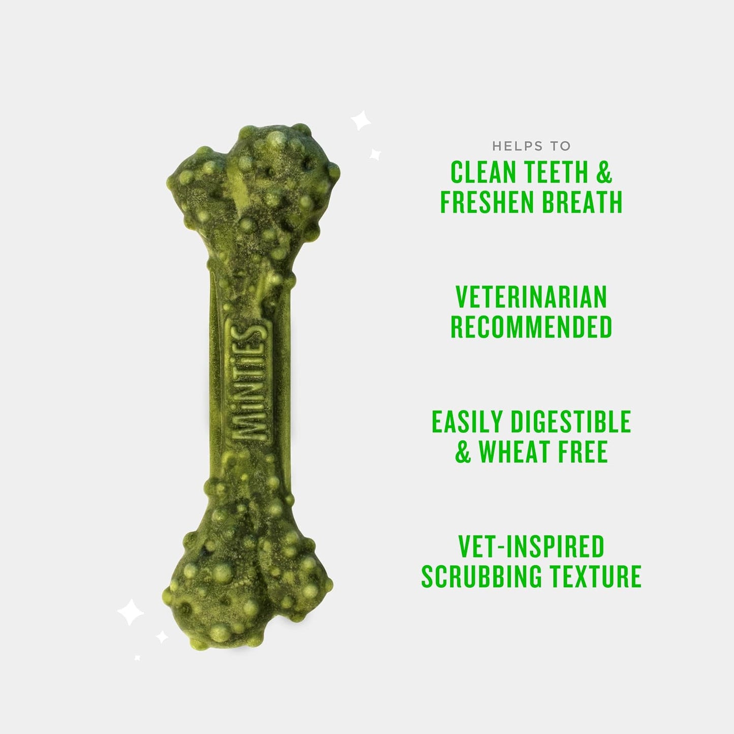 HOTMinties Dental Chews for Dogs, 60 Count, Vet-Recommended Mint-Flavored Dental Dog Treats for Medium Dogs, Bones Clean Teeth, Fight Bad Breath, and Removes Plaque and Tartar