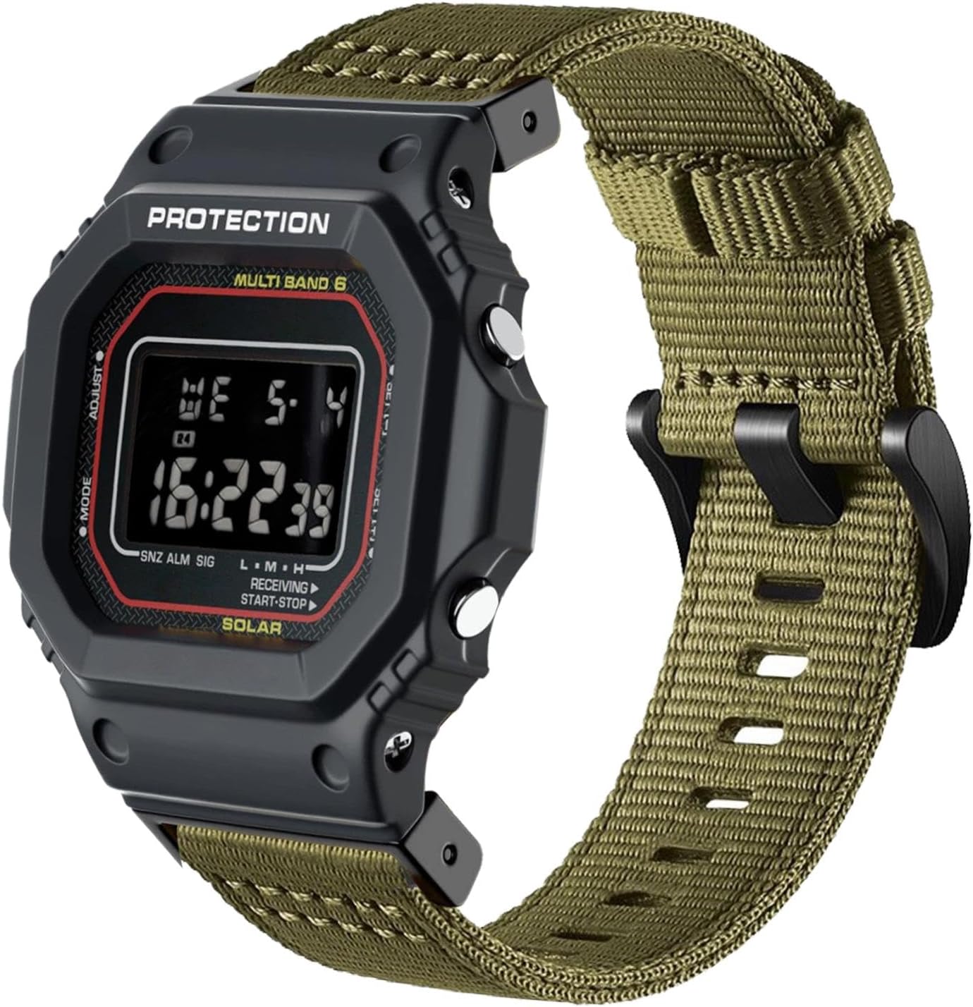 HOTAbanen Rugged Nylon Watch Band for Casio gshock DW-5600/8900, Adjustable Sports Wrist Strap for GA-100/GW-B5600/GB-5600 /GW-6900