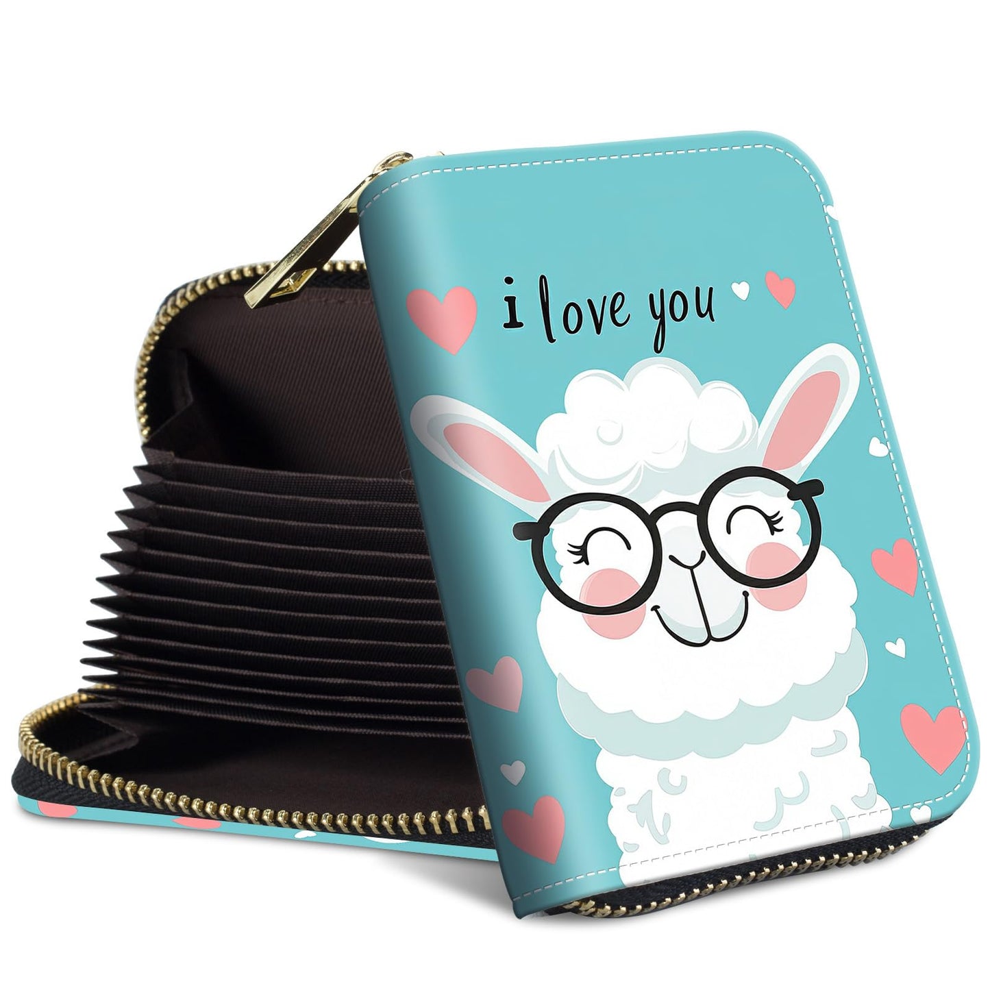 HOTRFID Blocking Credit Card Holder – 12-Slot Leather Wallet,Slim Compact Design (3.1x4.3in),Lightweight & Secure Card Organizer for Women/Men,﻿Two Dolphins