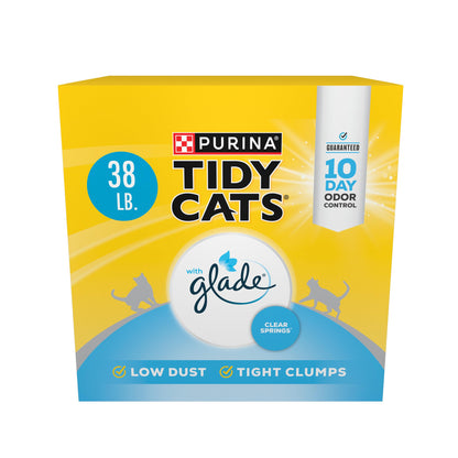 HOTPurina Tidy Cats Lightweight Cat Litter, Clumping Multi Cat, Glade Clear Springs Odor Control, Low Dust, 38 lb. Box