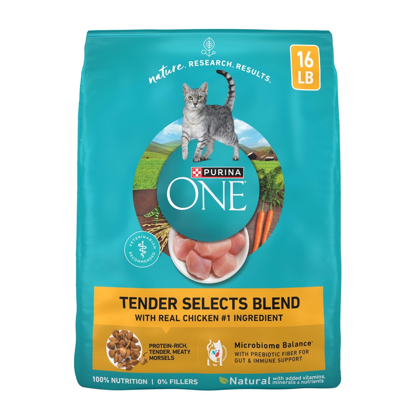 HOTPurina ONE Natural Dry Cat Food, Tender Selects Blend With Real Chicken - 7 lb. Bag