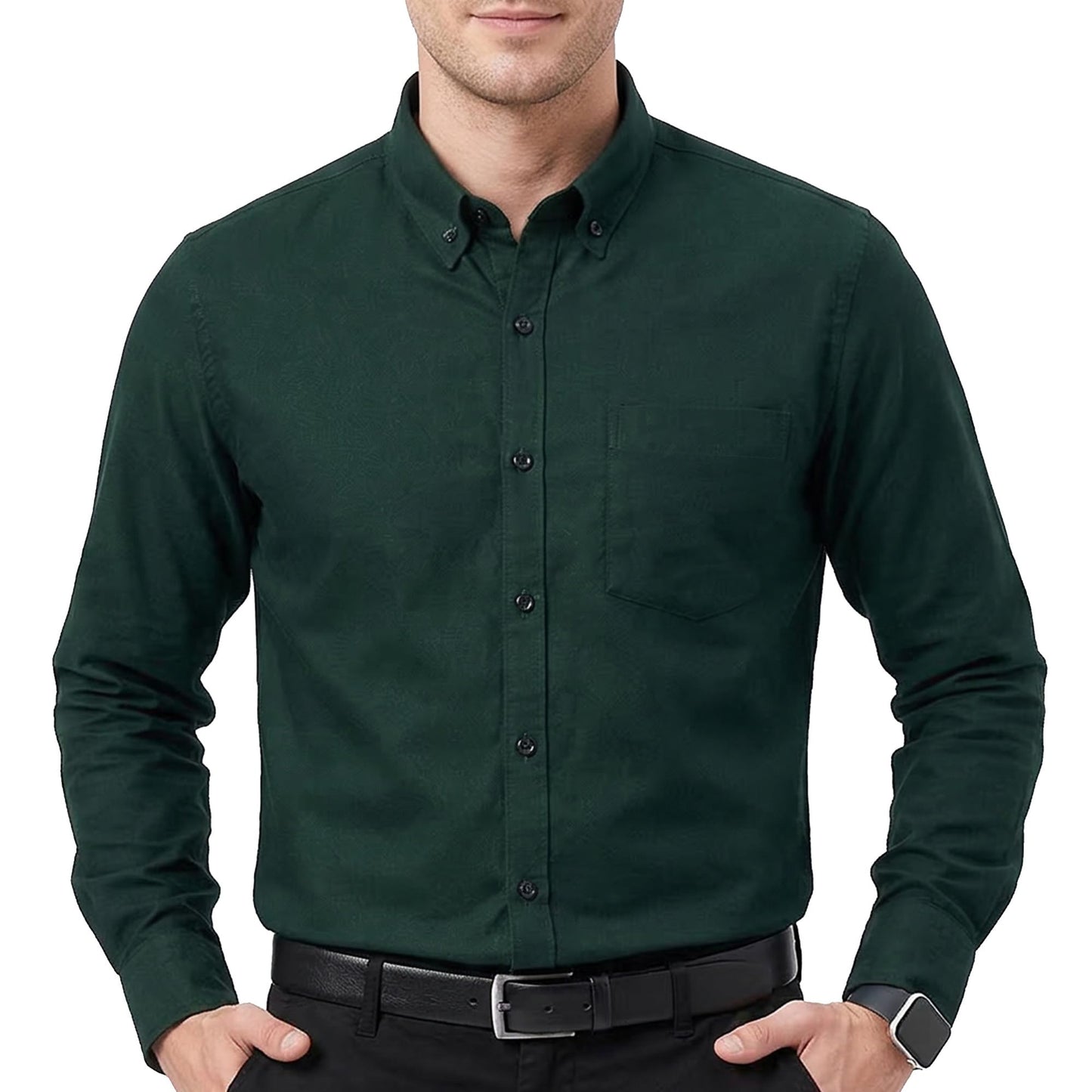 HOTCotton King Mens 100% Cotton Oxford Shirt Long Sleeve Dress Shirts for Men Button Down Work Casual Shirt with Pocket