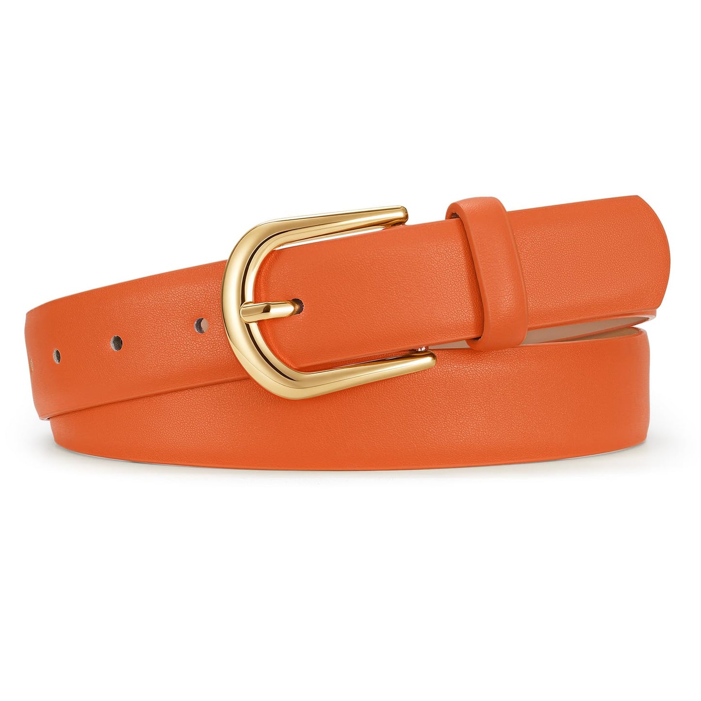 HOTJASGOOD Leather Belt Women Belts for Jean Pants with Gold Buckle Fashion Ladies Waist Belt