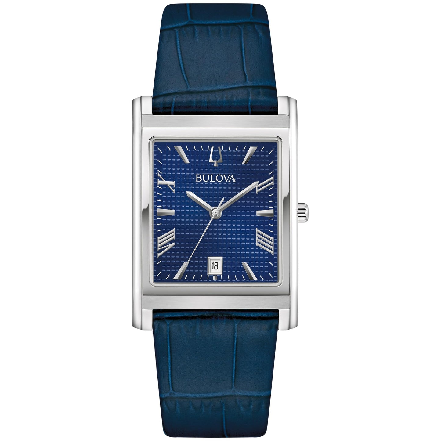 HOTBulova Men's Classic Sutton 3-Hand Calendar Quartz Leather Strap, Patterned Dial, Sapphire Crystal, 29 x 41mm