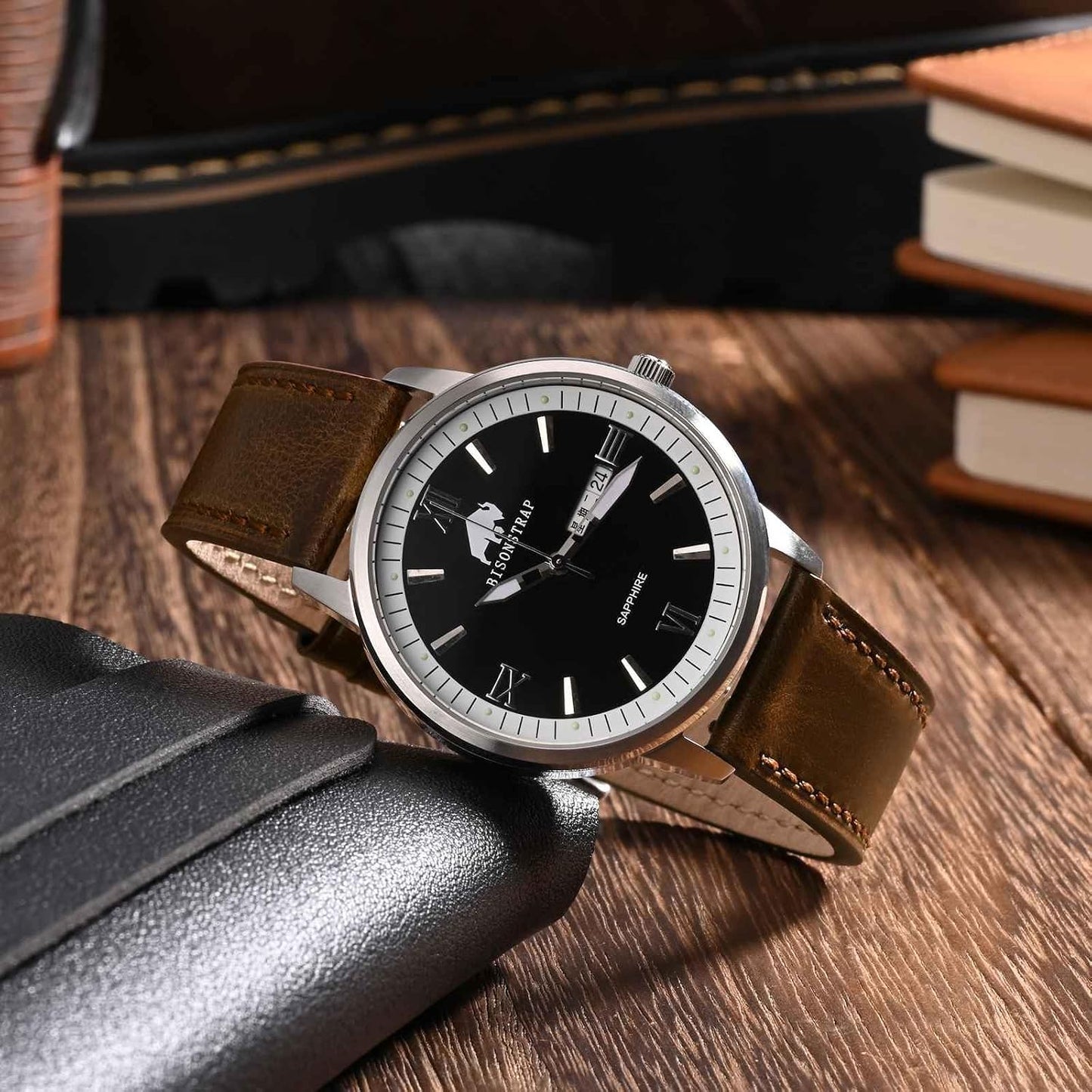HOTBISONSTRAP Leather Watch Straps, Classic Oil Waxed Leather, Quick Release Replacement Band for Men and Women, Band Width 18mm 20mm 22mm