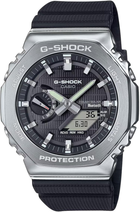 HOTG-Shock Casio G-Steel Solar Connected Black Dial Black Resin Strap Watch - GBM2100-1A