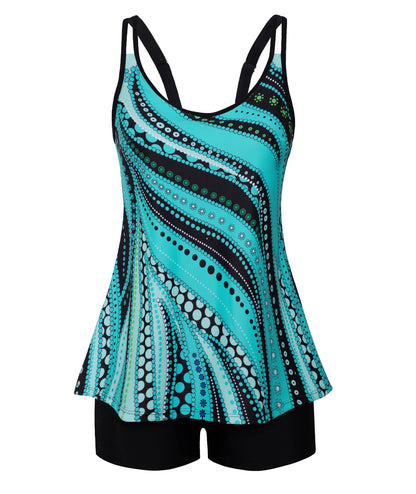 HOTArolina Tankini Swimsuits for Women Tummy Control Two Piece Bathing Suits Flowy Swim Tops with Boy Shorts