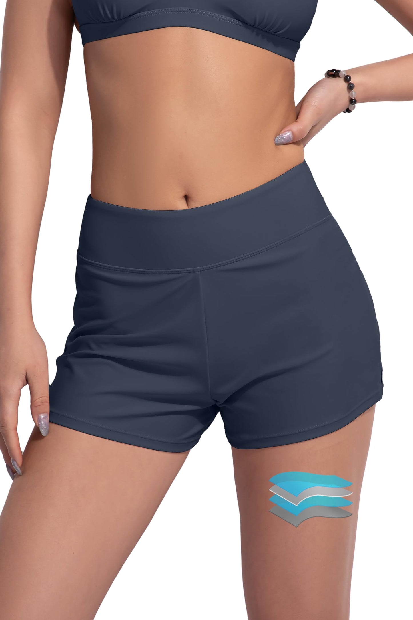 HOTBeautikini Period Swimwear Menstrual Leakproof Swim Shorts Quick Dry 3" High Waist Bathing Suit Bottoms for Teen Girls Women