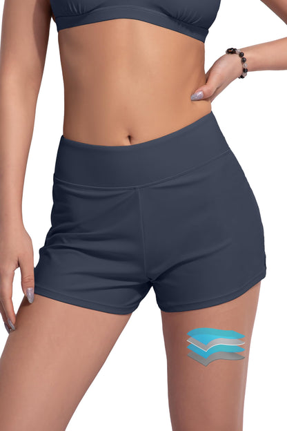 HOTBeautikini Period Swimwear Menstrual Leakproof Swim Shorts Quick Dry 3" High Waist Bathing Suit Bottoms for Teen Girls Women