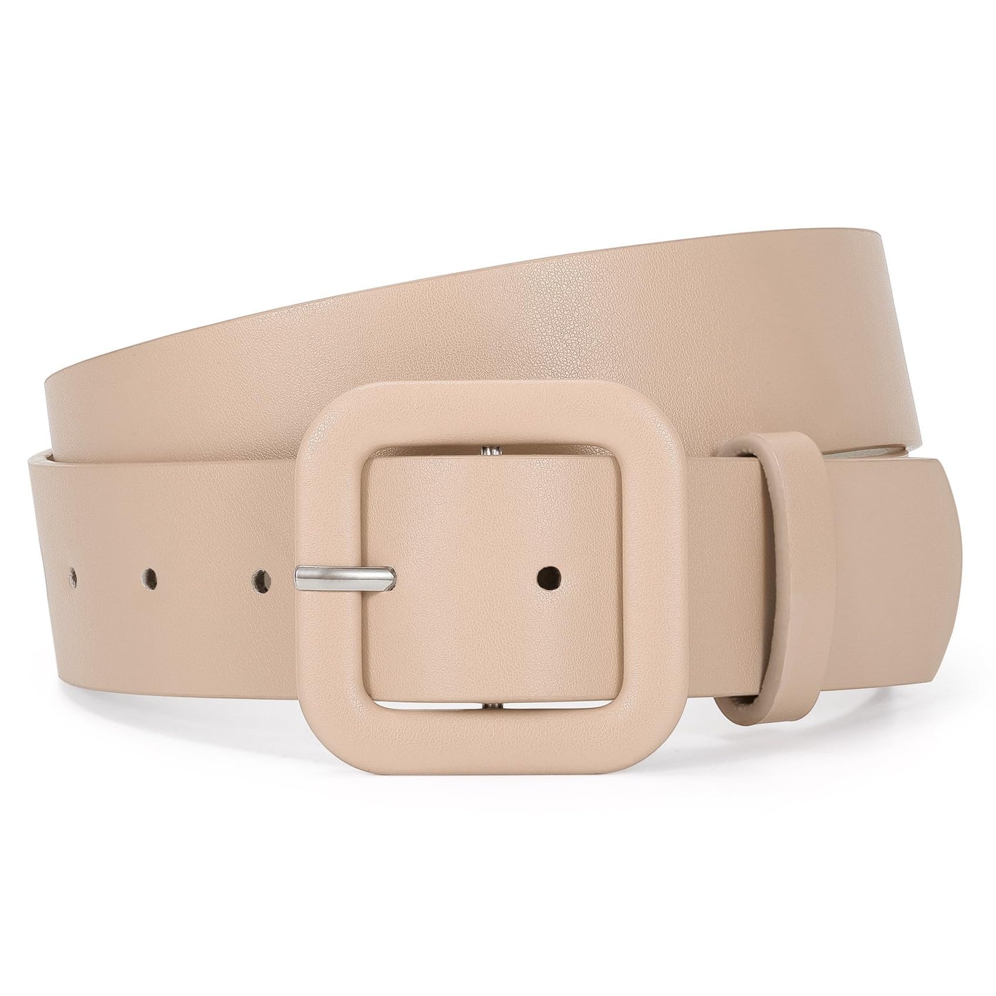HOTWHIPPY Women Leather Belt Candy Color Fashion Square Buckle Belt Ladies Belt for Jeans Pants Dresses