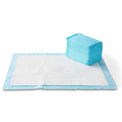 HOTAmazon Basics Super Absorbent Dog and Puppy Potty Pads, Leak-Proof 5-Layer Design with Quick-Dry Surface for Housebreaking, Heavy Duty Absorbency, X-Large, 28 x 34 Inch, Blue & White, 25-Pack