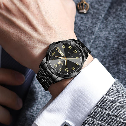 HOTOLEVS Watch for Men Simple Business Dress Analog Stainless Steel Waterproof Luminous Date Easy Read Men Wrsit Watch