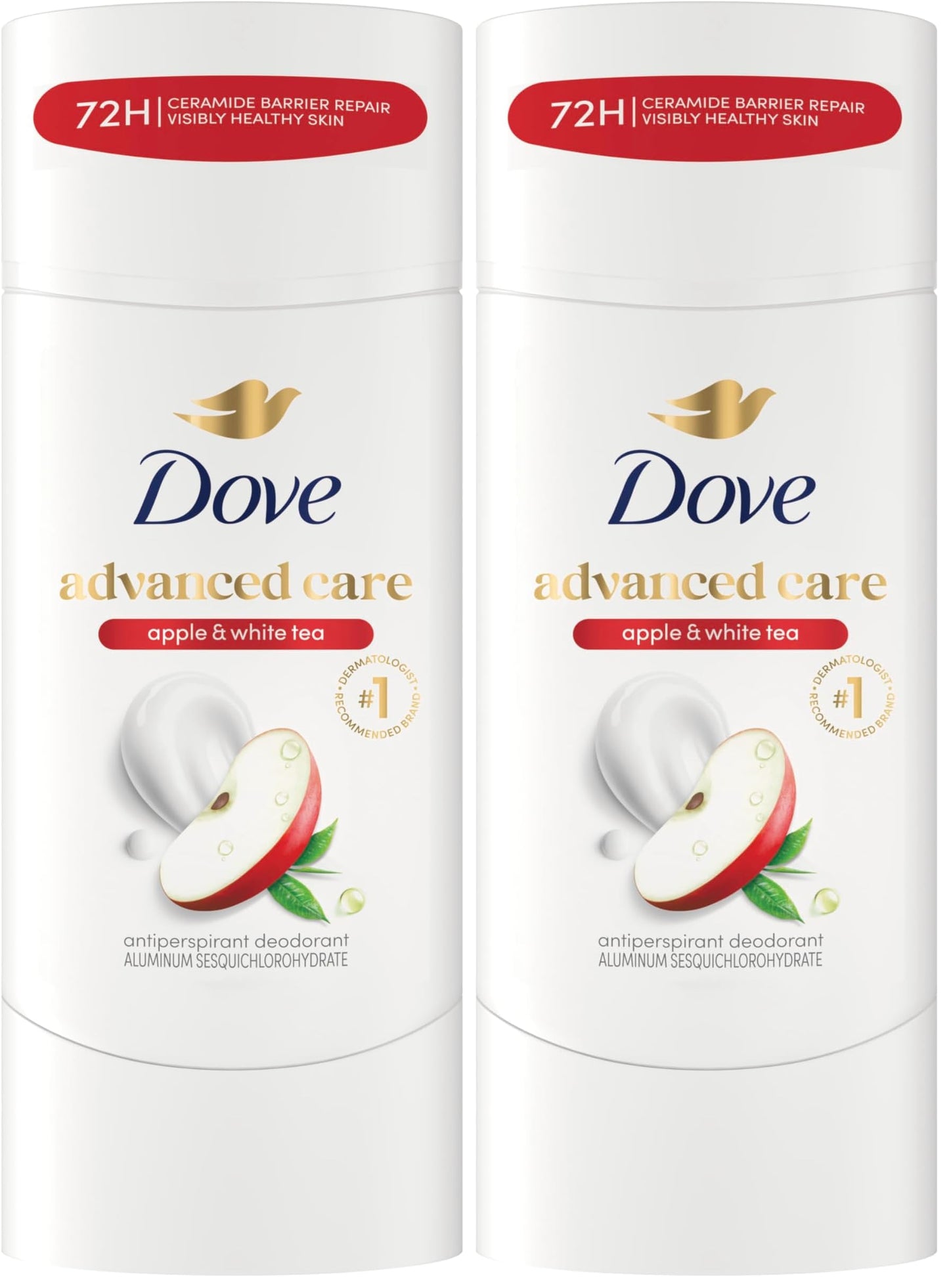 HOTDove Advanced Care Antiperspirant Caring Coconut, 2 Count Deodorant Stick for Women, for 48 Hour Protection And Soft And Comfortable Underarms, 2.6 oz