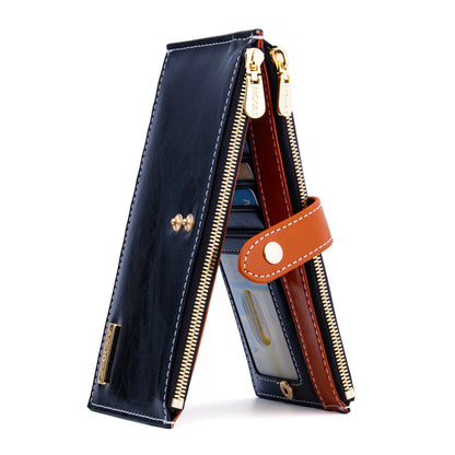 HOTANDOILT Women's Genuine Leather Wallet RFID Blocking Credit Card Holder Zipper Purse Cell Phone Handbag