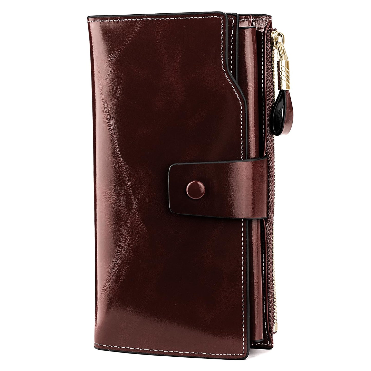 HOTYALUXE Women's Genuine Leather Wallet RFID Blocking Multi Card Holder with Cell Phone Pocket Mothers Day Gifts