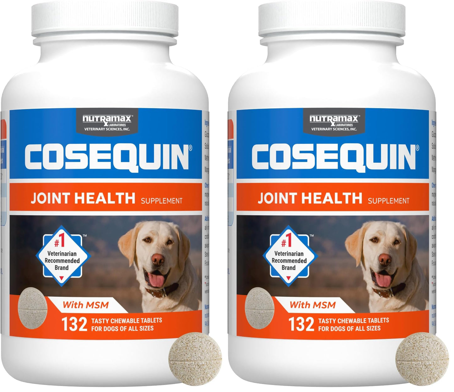 HOTNutramax Cosequin Joint Supplement, Glucosamine for Dogs, Chew Tabs, 60ct | Glucosamine & Chondroitin for Dogs, Supports Healthy Joints, Chewable Tablets for All Breeds & Sizes, All Ages