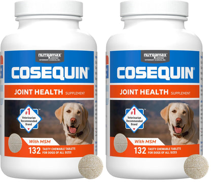 HOTNutramax Cosequin Joint Supplement for Dogs, MSM+HA, Chew Tablets, 250ct | Joint Health, Glucosamine + Chondroitin for Dogs, MSM, Supports Joints, All Breeds & Sizes, All Ages, Chewable Tablets