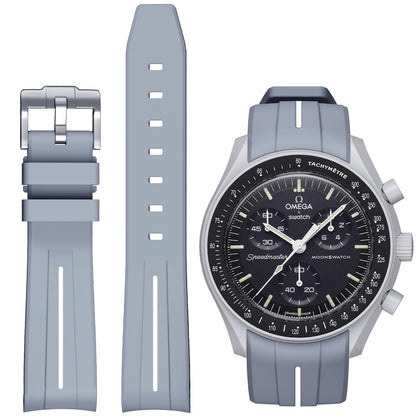 HOTBands for Moonswatch Watch,Curved No Gap Rubber Strap Compatible with Omega X Swatch Moonswatch Speedmaster/Rolex/SEIKO 20mm Watch,Swatch Omega Moonswatch Speedmaster Watch Replacement Band Men Women