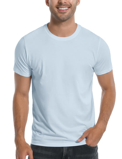 HOTPioneer Camp Mens Bamboo Shirts Ultra Soft Plain Tshirts for Men Cooling Crew Neck Casual Basic Tee Shirt Undershirt