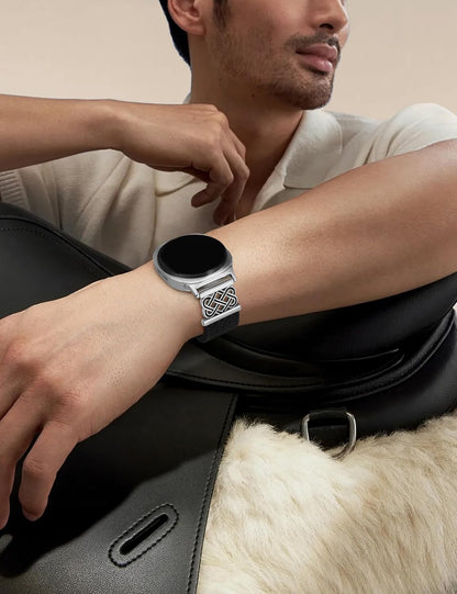 HOTBraided Magnetic Band Compatible with Samsung Galaxy Watch 8 40mm 44mm/8 Classic 46mm Women Men, Celtic Metal Stretchy Elastic Dressy Nylon Bracelet Strap, No for Galaxy Ultra/7/6/5/4/3/2/1
