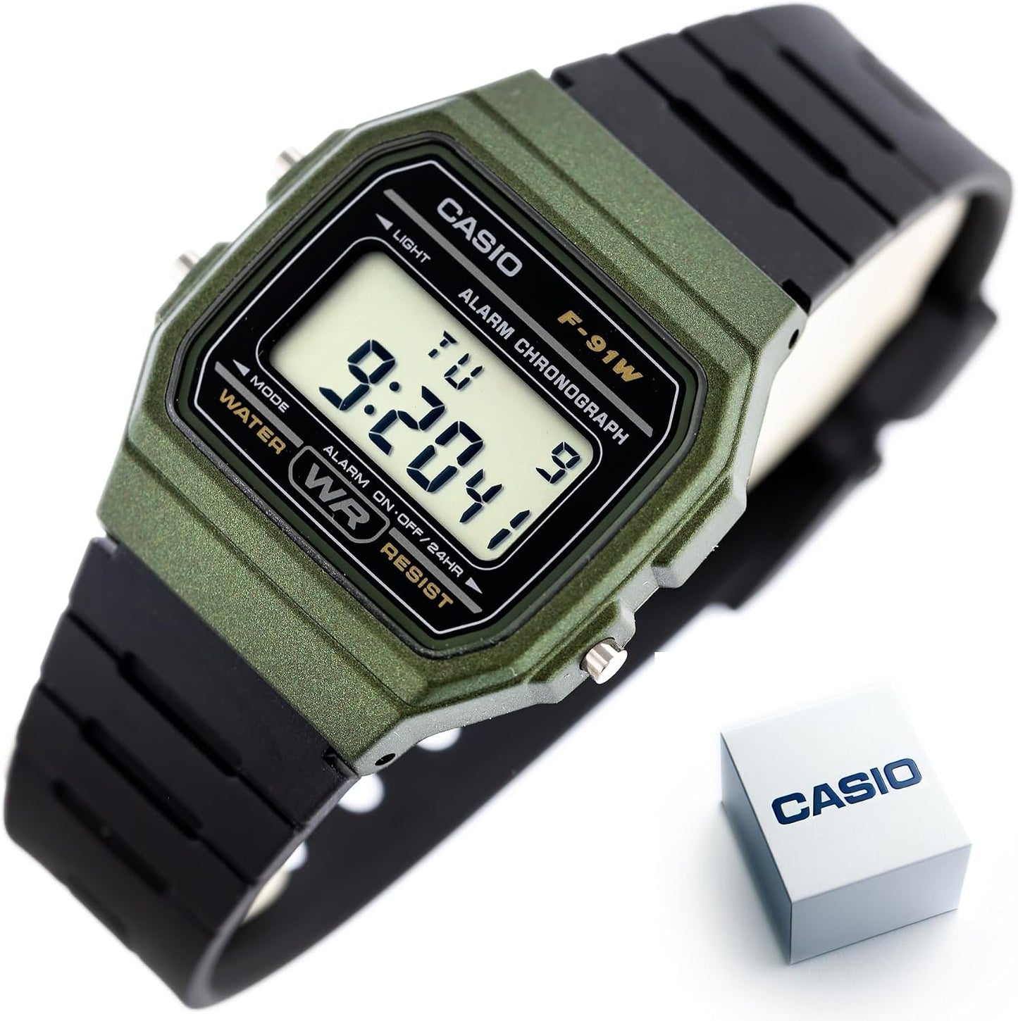 HOTCasio F91W Series | Digital Watch | Water Resistant | LED Light | 1/100 SEC Stopwatch | Regular Time Keeping (HR, Min, SEC, PM, Date, Day) | Daily Alarm | Lightweight | 7 Year Battery