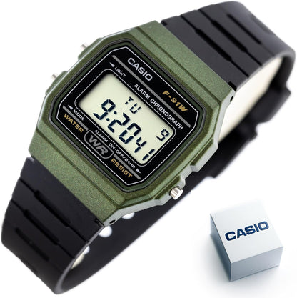 HOTCasio F91W Series | Digital Watch | Water Resistant | LED Light | 1/100 SEC Stopwatch | Regular Time Keeping (HR, Min, SEC, PM, Date, Day) | Daily Alarm | Lightweight | 7 Year Battery