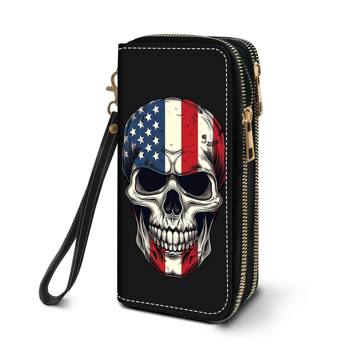 HOTWomen's Large Capacity Wallet PU Leather Double Zipper Clutch Purse Multifunctional Wallet with Removable Wristlet Strap for Smart Phone/Coin/Card/Cash, Flower Butterfly