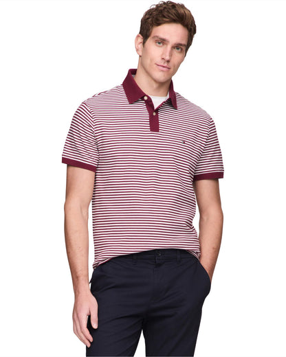 HOTTommy Hilfiger Men's Short Sleeve Polo Shirts in Slim Fit with Stretch and Organic Pique Cotton