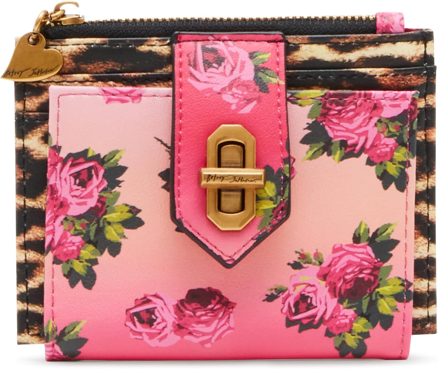 HOTBetsey Johnson Leopard Floral Bifold Wallet