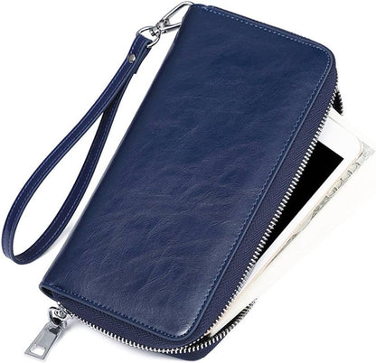 HOTWomen's RFID Blocking Leather Wallet Credit Card Holder Zipper Clutch Purse