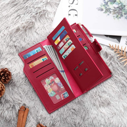 HOTLovejewelry Personalized Wallets for Women Photo Engraved PU Leather Trifold Wallet Credit Card Clutch Long Wallet for Girlfriend Mom Mother’s Day (Red -2), Wa-100359