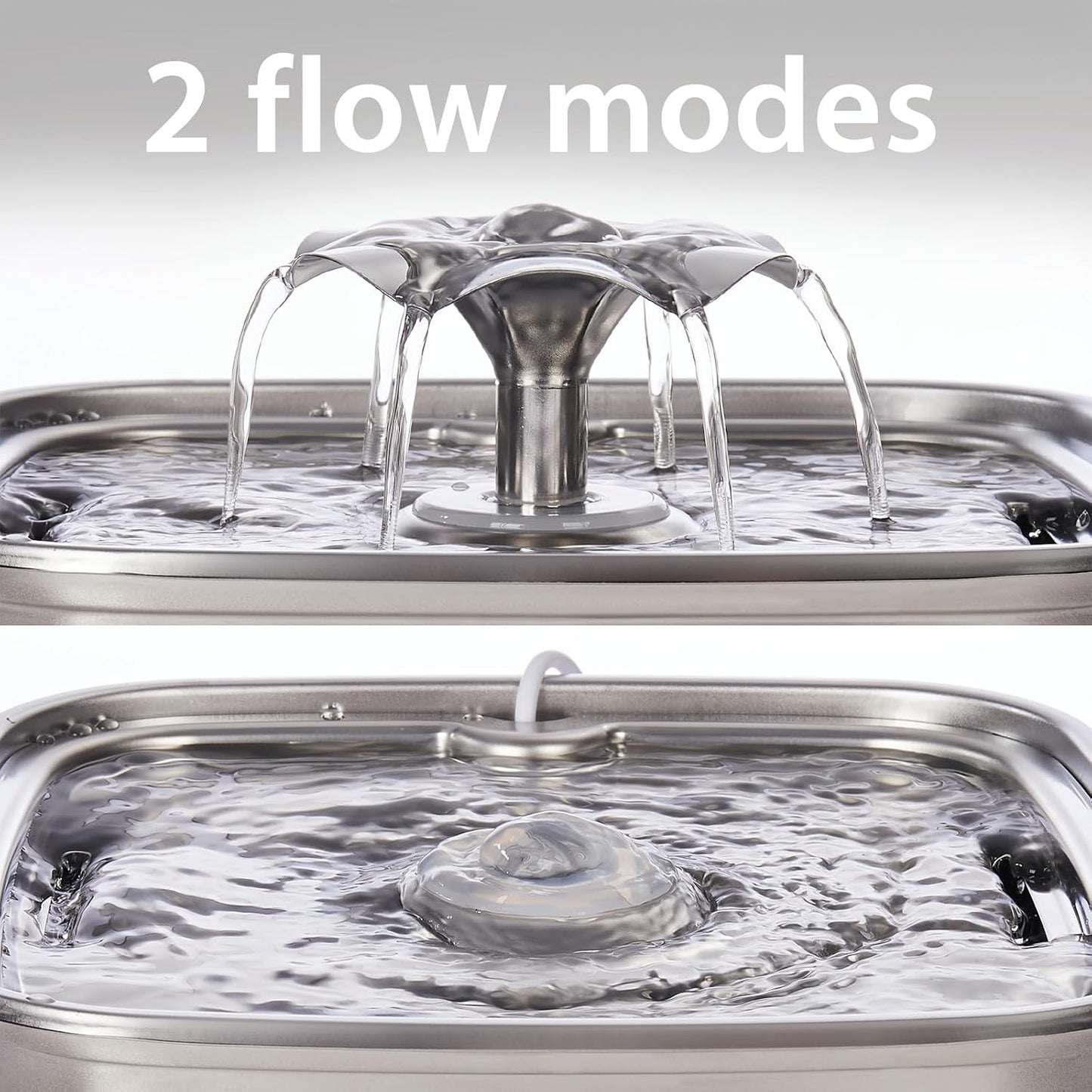 HOTVeken Innovation Award Winner Stainless Steel Cat Water Fountain, 108oz/3.2L Automatic Pet Fountain Dog Water Dispenser with 3 Replacement Filters & Silicone Mat, Gifts for Cats, Dogs (Silver)
