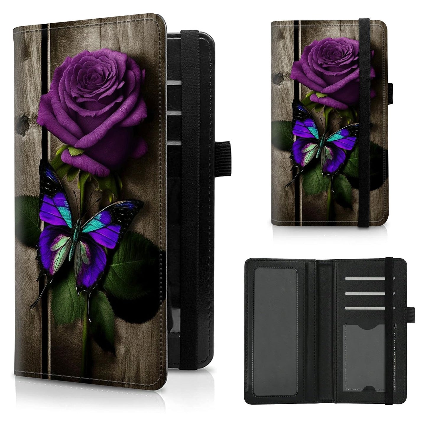 HOTCheck Book Cover for Personal Checkbook American Flag Sunflowers Cow Pattern Design PU Leather Checkbook Cover for Men Women with Card Slot & Pen Holder and Elastic Strap for Duplicate Checks