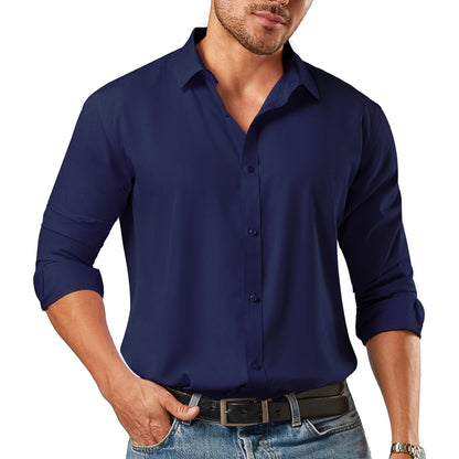 HOTDress Shirts for Men Big and Tall(XL Big-6XL Big Tall) Button Down Long Sleeve Business Casual Collared Shirt