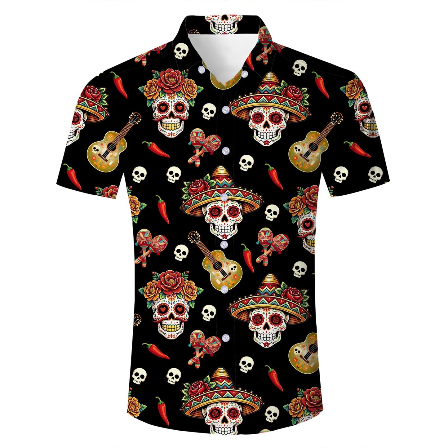 HOTFanient Mens Hawaiian Shirt Summer 3D Print Casual Short Sleeve Button Down Graphic Aloha Dress Shirts