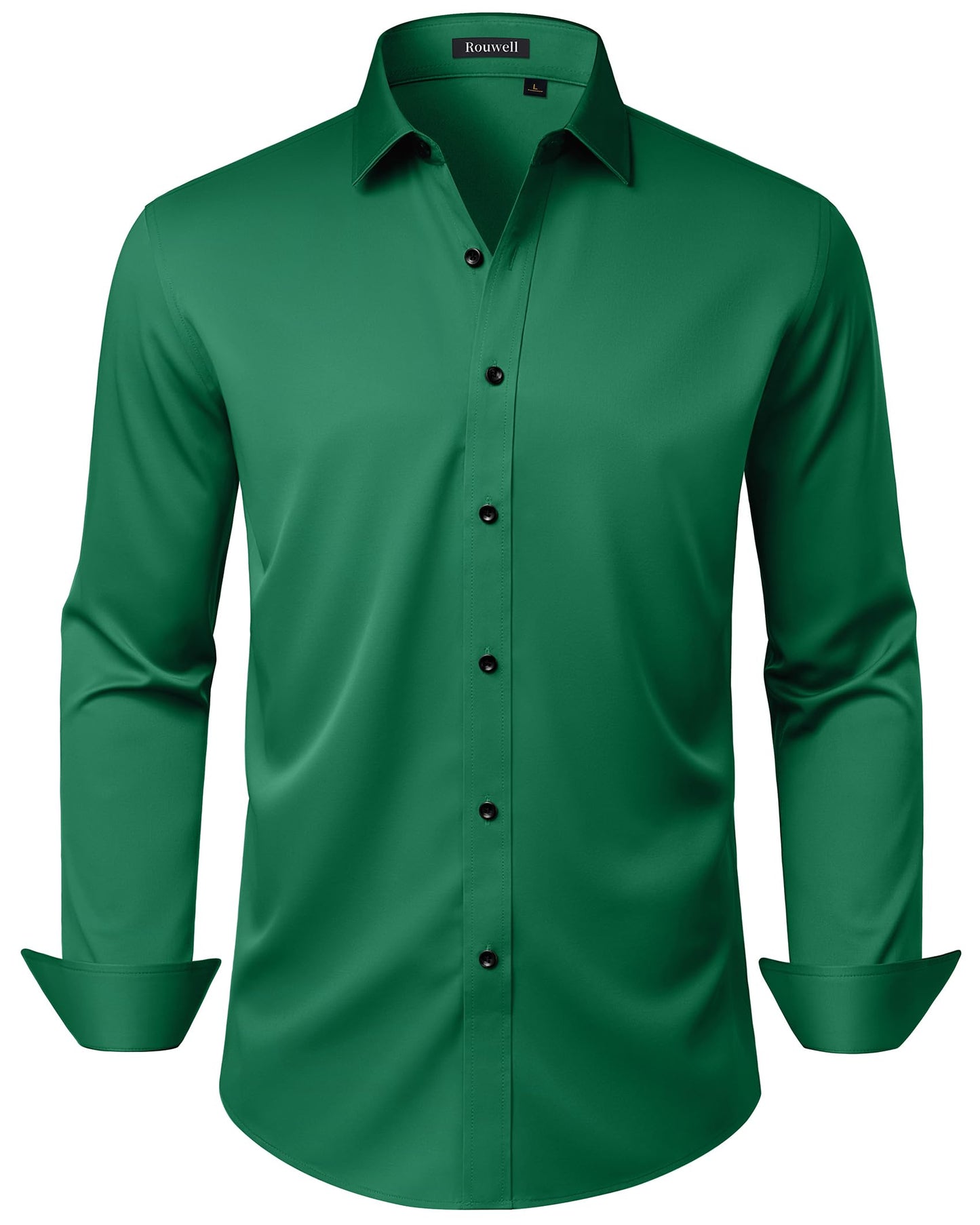 HOTMens Wrinkle Free Dress Shirts Regular Fit Business Button Down Shirt Formal Long Sleeve Wedding Stretch Shirts