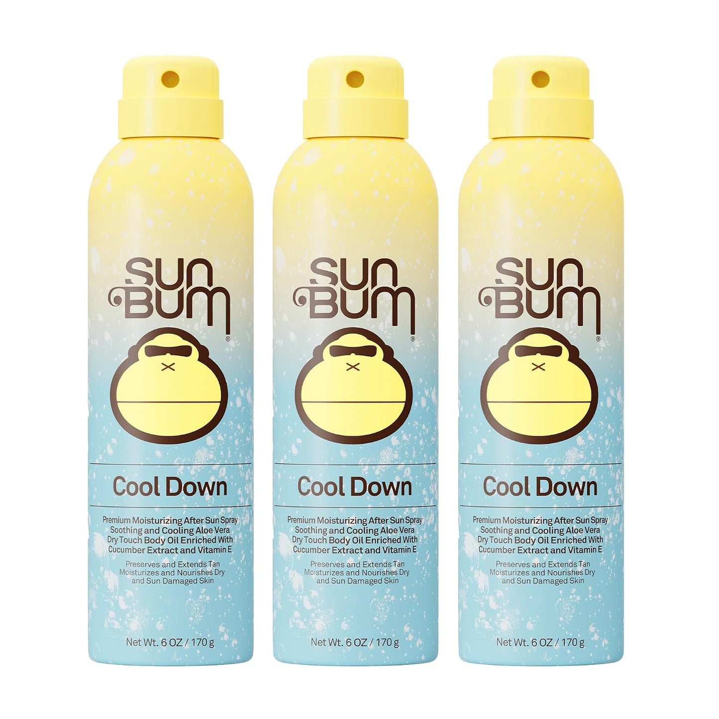 HOTSun Bum Cool Down Aloe Vera Spray - Vegan After Sun Care to Soothe and Hydrate Sunburn - 6 oz